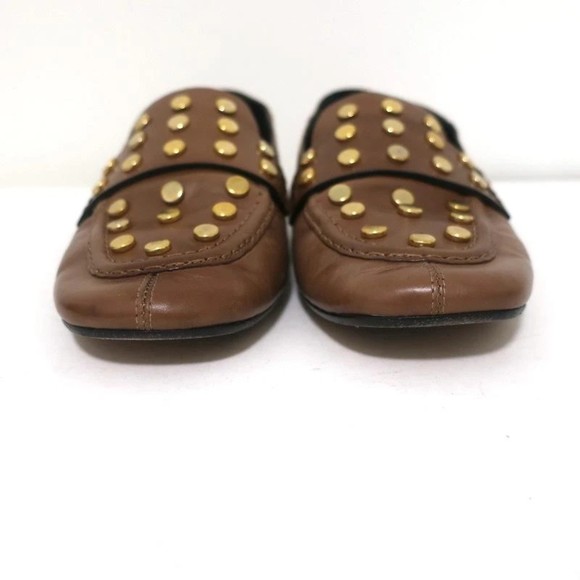 Isabel Marant Feenie Convertible Loafers Brown Studded Leather Flats Size 36 - Picture 5 of 10